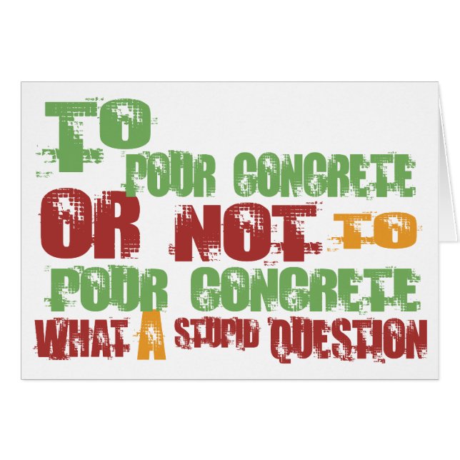Cartão Para derramar o concreto (Frente Horizontal)