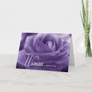 Cartão para Dia de as mães Namorada Puple Rosa