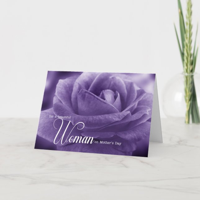 Cartão para Dia de as mães Namorada Puple Rosa (Frente)