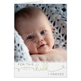 Cartão Para esta Criança, Rezei - 1 Samuel 1:27