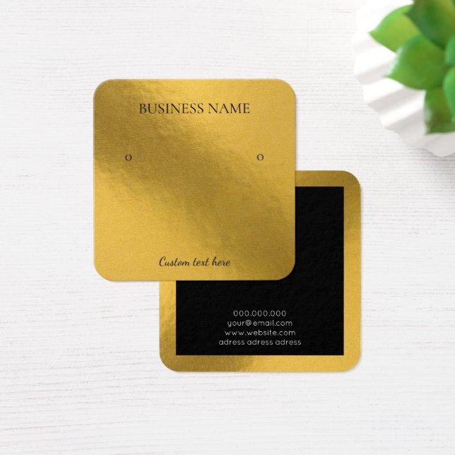Cartão para exibição quadrada de brincos de ouro d (Mesa)