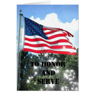 Cartão Para honrar e servir