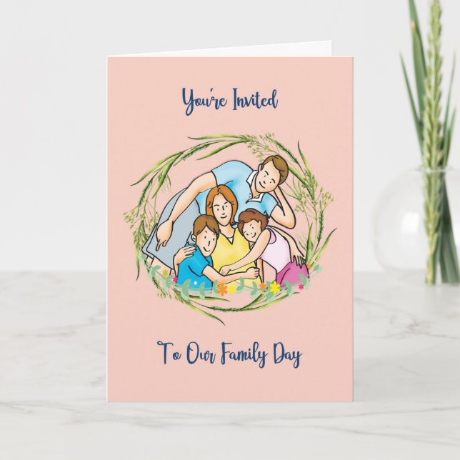 Cartão para Ilustração Familiar de Convite para o  (Frente)