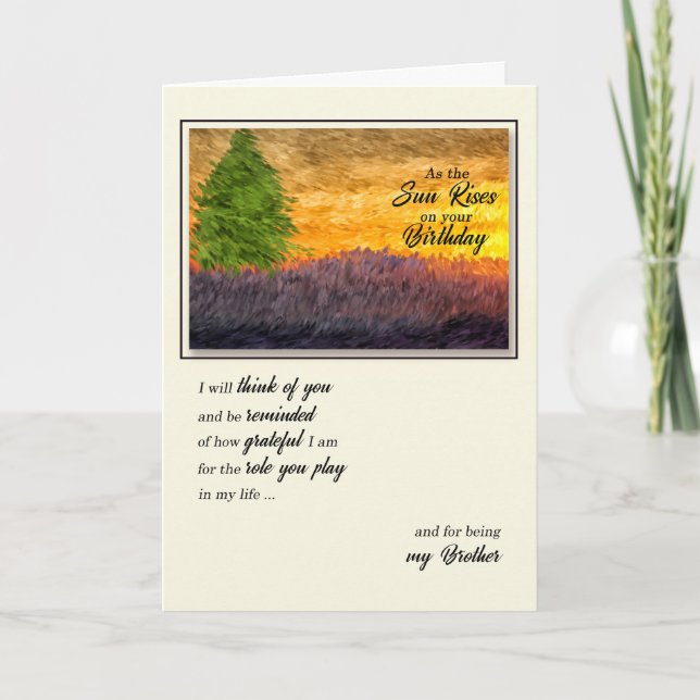 Cartão Para Irmão no Cênico de Aniversário (Frente)