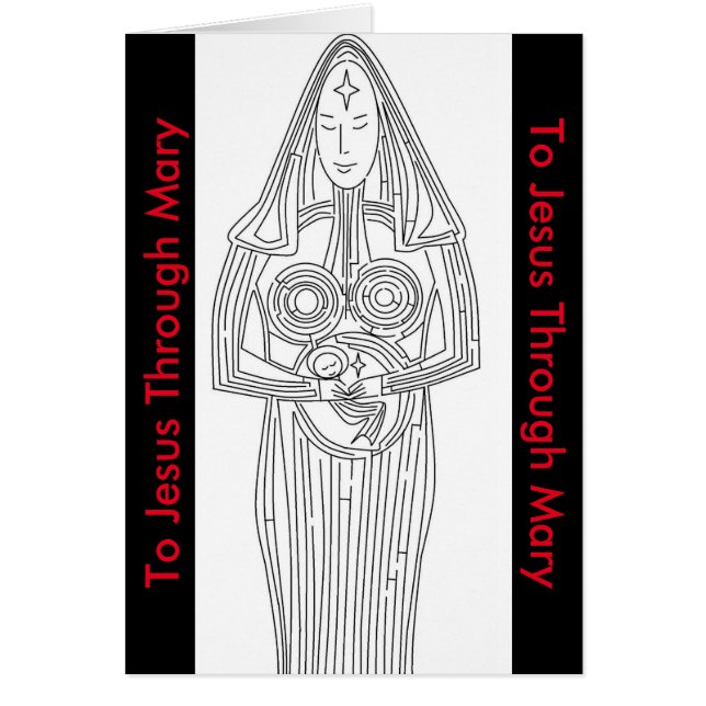 Cartão Para Jesus Através de Mary (Frente)