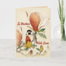 Para Mãe Com Amor Vintage Galho de Flor de Magnóli