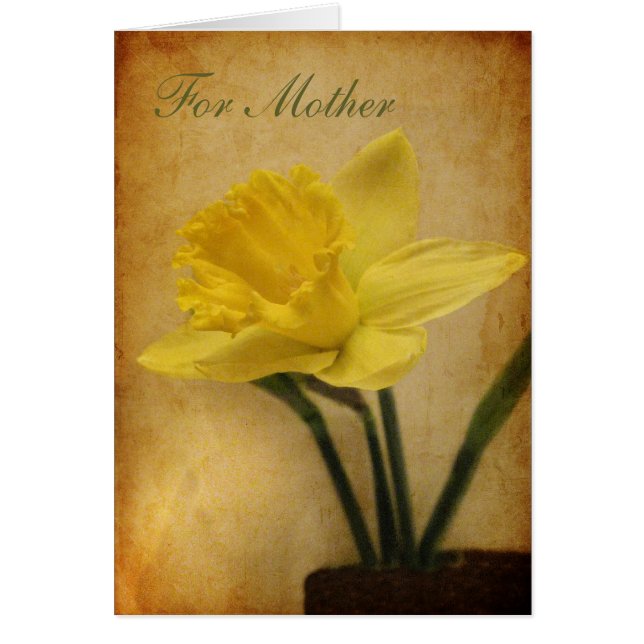 Cartão Para mãe com Daffodil (Frente)