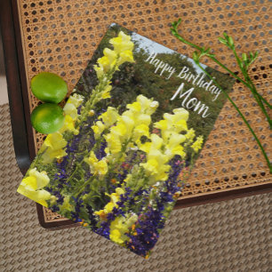 Cartão Para Mamãe Snapdragons Amarelos Aniversário Flor