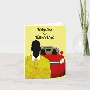 Cartão Para Meu Filho Terno e Gravata Dia dos Pais Afro-A