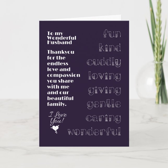 Cartão Para Meu Marido Extraordinário (Frente)