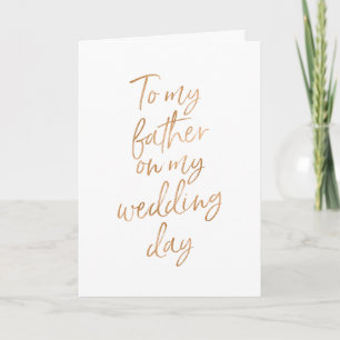 Cartão Para meu pai no meu casamento   Rosa Dourada Elega