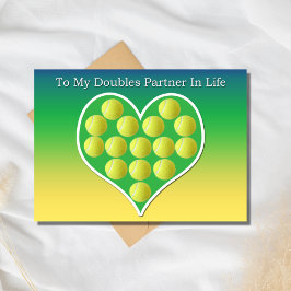 Cartão Para Meu Parceiro de Duplas Na Carta de Tênis da V