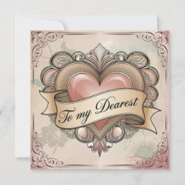Cartão Para Meu Querido: Coração com Design Ornamentado