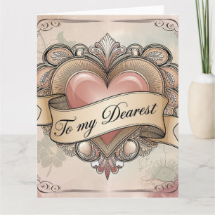Cartão Para Meu Querido: Coração com Design Ornamentado