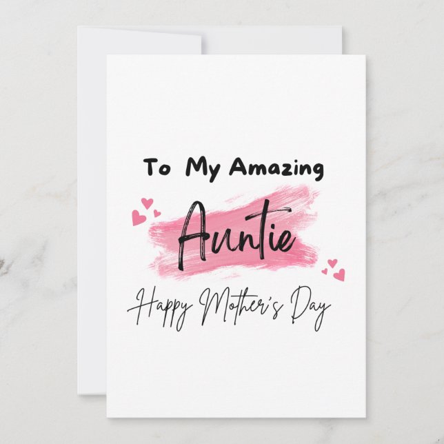 Cartão Para Minha Incrível Tia Feliz Dia das Mães (Frente)