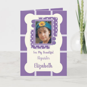 Cartão Para minha linda foto de púrpura e lilás da irmã S
