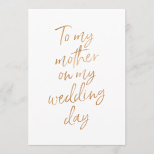 Cartão Para minha mãe no dia do meu casamento