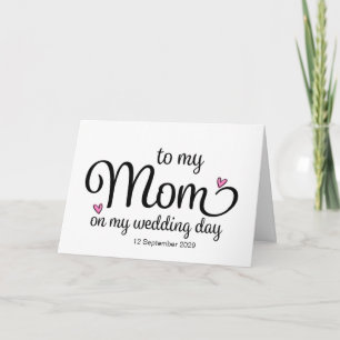 Cartão Para Minha Mãe no Dia do Meu Casamento Da Noiva Pa