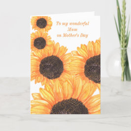 Cartão Para Minha Maravilhosa Mãe no Dia das Mães Girassó