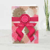 Para mulheres Primo Deep Rosa Rosa Ribbon Birday