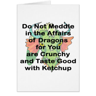 Cartão Para não intrometer a cabeça preta do dragão