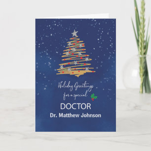 Cartão Para Nome Personalizável da Árvore de Natal do Dou