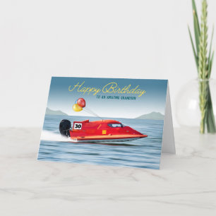 Cartão Para o Barco de Alto Desempenho do Grandson aniver