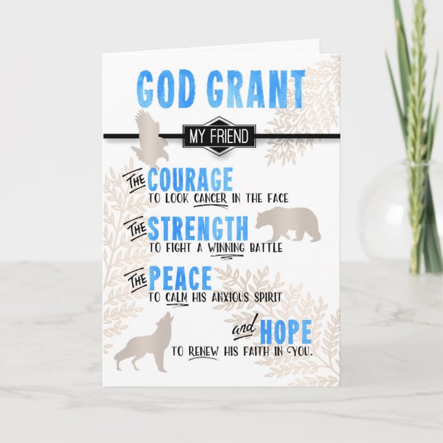 Cartão para o Cancer Azul de Luta Amigo Masculino (Frente)