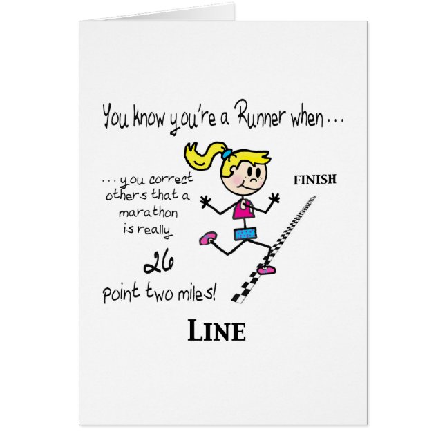 Cartão para o corredor de maratona (Frente)