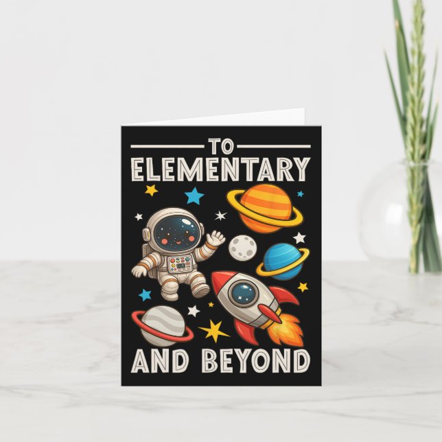 Cartão Para O Elementar E Além Do Astronauta Engraçado De (Frente)