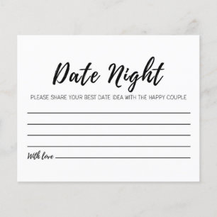 CARTÃO para o jogo Date Jar, Bridal & Chá de cas