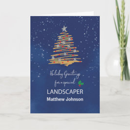 Cartão Para o Landscaper Árvore Natal Nome Personalizável