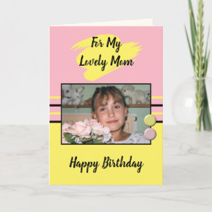 Cartão Para o meu adorável aniversário de fotos cor-de-