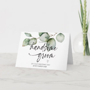 Cartão Para o meu belo noivo no nosso dia de casamento da