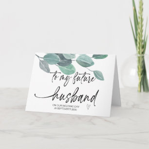 Cartão Para o meu futuro marido da noiva no carro do dia