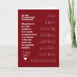 Cartão para o Meu Maravilhoso Marido