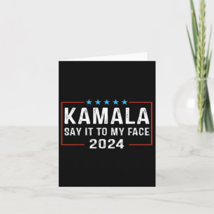 Cartão Para O Meu Rosto Kamala Harris Para O Presidente 2
