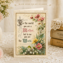 Para o Mundo Você É uma Mãe Floral Vintage