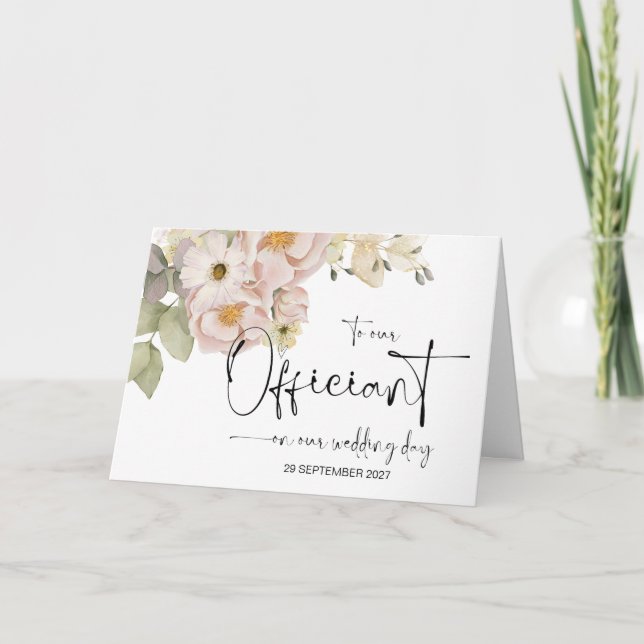 Cartão Para o nosso oficial no dia do casamento, obrigado (Frente)