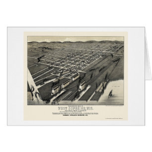 Cartão Para o oeste superior, mapa panorâmico dos WI -