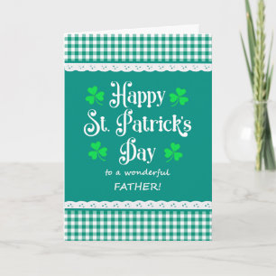 Cartão Para o Padre Dia de São Patrício Shamrocks Green C