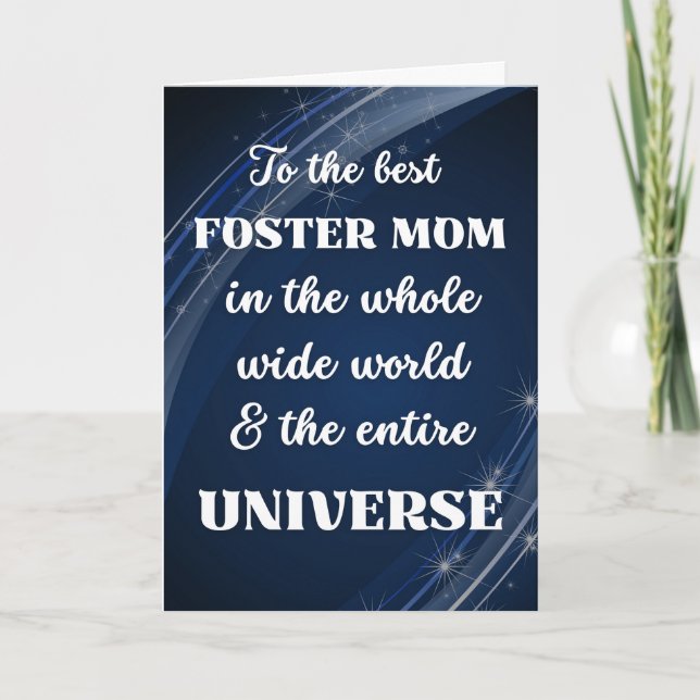 Cartão Para o Tema Stellar do Dia de as mães Foster Mãe (Frente)