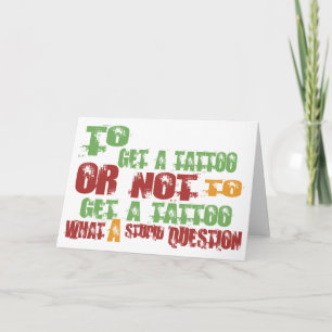 Cartão Para obter um tatuagem