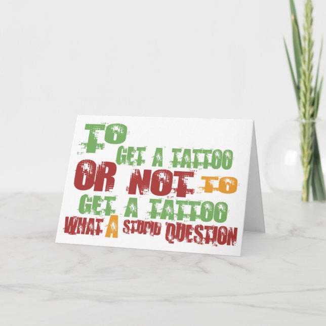 Cartão Para obter um tatuagem (Frente)