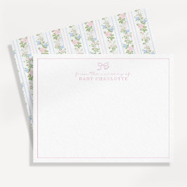 Cartão para os berçários de arcos florais estriado