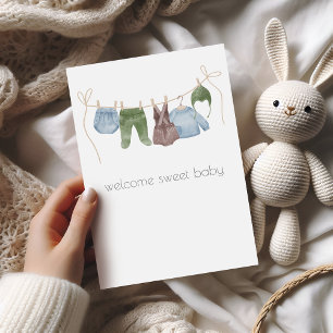 Cartão para Parabéns Boho Baby Boy
