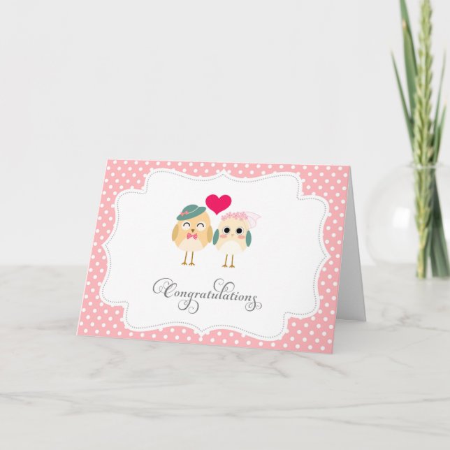 Cartão para Parabéns de Casamento de Aves (Frente)