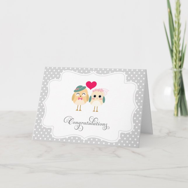 Cartão para Parabéns de Casamento de Aves (Frente)