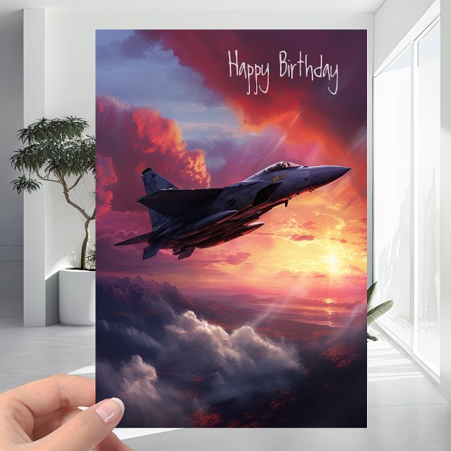 Cartão Para pilotos e entusiastas - Jet Fighter Birthday (Criador carregado)