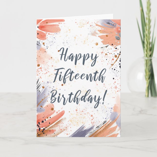 Cartão Para Placa de Traços de Pintura de Aniversário de  (Frente)